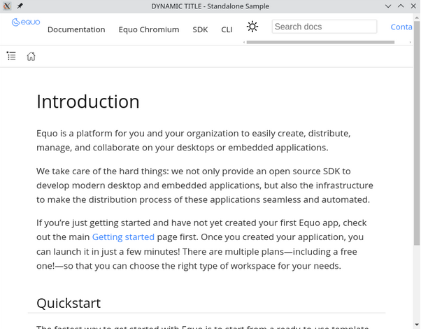 Window showing dynamic title